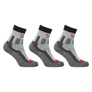 Ponožky CEZA Silver šedo-červené 3 páry
